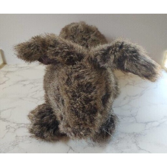 Ditz Designs Plush Bunny Rabbit Mottled Brown Fur Realistic Stuffed Animal 14 In - Picture 4 of 6